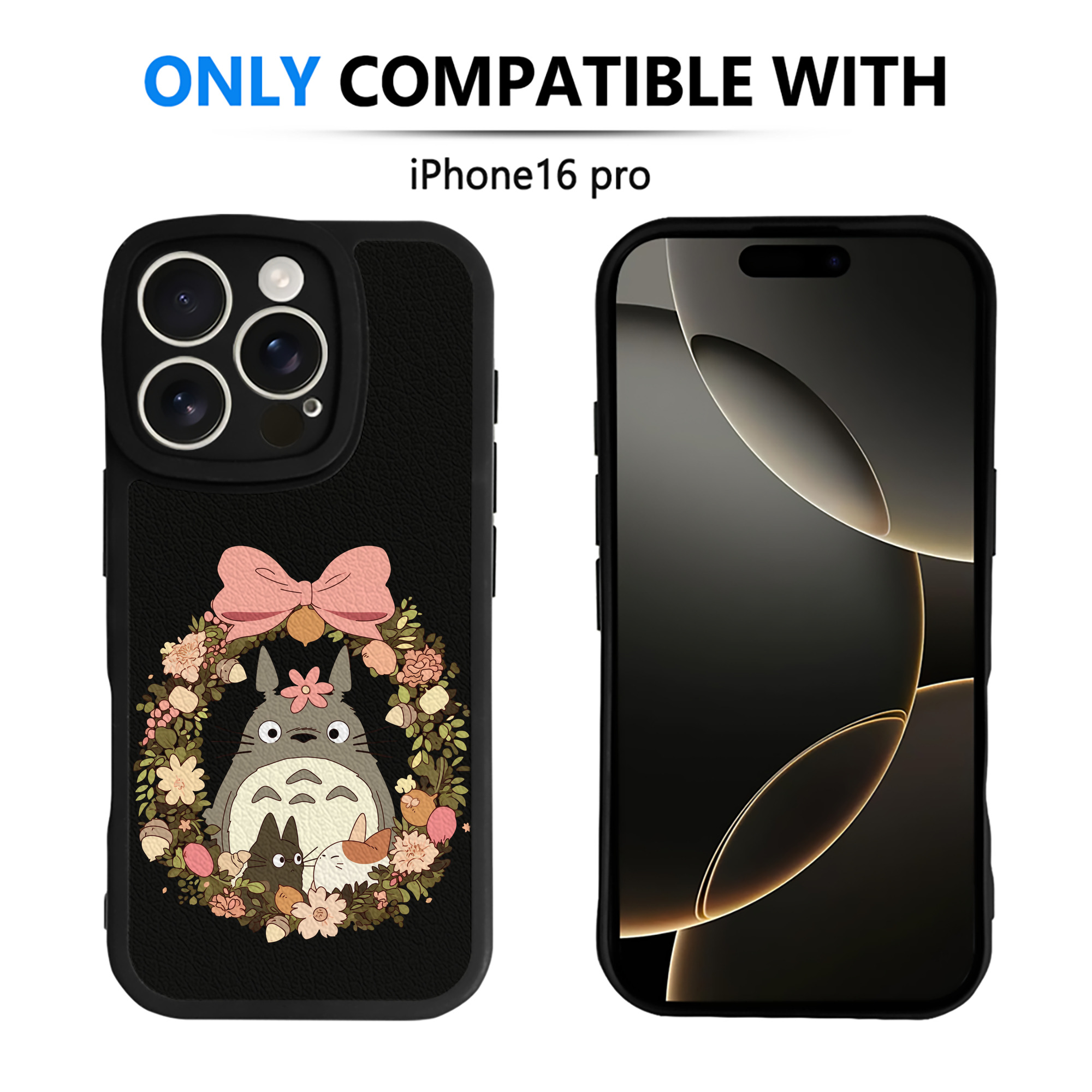 （画像用） となりのトトロ 草壁メイ 草壁サツキ My Neighbor Totoro Satsuki Kusakabe Mei Kusakabe 【iPhone 16シリーズ対応】シリコンスマホケース（レザー調） 材質：シリコン